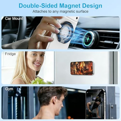 MagSafe Phone Ring Holder, 360° Rotation Magnetic Phone Grip Kickstand - color: gray
