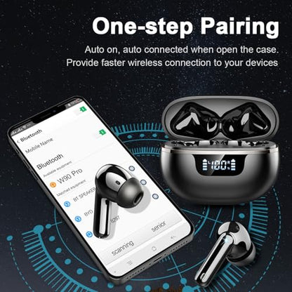 Wireless Earbuds, Bluetooth 5.4 Headphones HiFi Stereo, In-Ear Earphones - color: Green