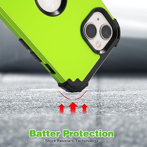IDweel for iPhone 15 Case with Screen Protector,Luxury 3 in 1 Shockproof Slim Fit Hybrid Heavy Duty Protection Glitter Hard PC Cover Soft Silicone Bumper Full Body Case,Green - color: Green