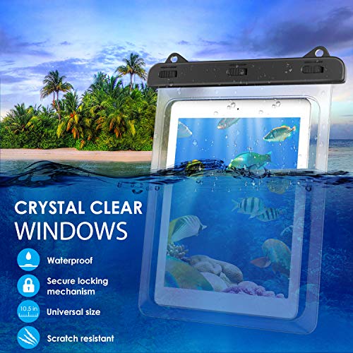 MoKo Waterproof Tablet Case, IPX8 Dry Bag for Devices Up to 12 in | Compatible with iPad 10th, iPad Pro 11 2022, iPad Air 5/4/3/2, iPad 10.2, iPad Pro 10.5/9.7, Samsung Tab S4/S3/S2/Tab A 9.7 - color: Clear