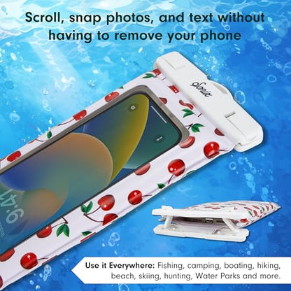 Sonix Waterproof Phone Pouch - Floating Phone Case Dry Bag w/Crossbody Lanyard - Beach Cruise Travel Essentials - Compatible w/All Devices, Touchscreen Friendly | Cherry on Top - color: Cherry on Top