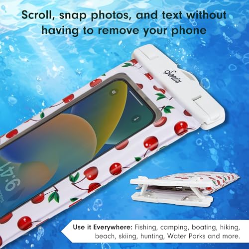 Sonix Waterproof Phone Pouch - Floating Phone Case Dry Bag w/Crossbody Lanyard - Beach Cruise Travel Essentials - Compatible w/All Devices, Touchscreen Friendly | Cherry on Top - color: Cherry on Top