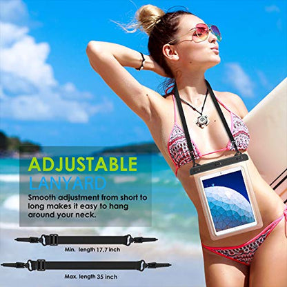 MoKo Waterproof Tablet Case, IPX8 Dry Bag for Devices Up to 12 in | Compatible with iPad 10th, iPad Pro 11 2022, iPad Air 5/4/3/2, iPad 10.2, iPad Pro 10.5/9.7, Samsung Tab S4/S3/S2/Tab A 9.7 - color: Clear
