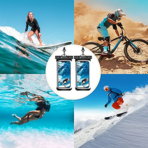 SYNCWIRE [2-Pack Waterproof Case IPX8 Universal Waterproof Phone Pouch Dry Bag Waterproof Phone Case for iPhone 15/14/13/12/11 Pro XS MAX XR X 8 7 6 Samsung S23 S22 S20 and More Up to 7 Inches - color: Transparent