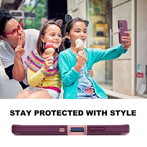 AICase for Galaxy A03S Case,Heavy Duty Drop Protection Full Body Rugged Shockproof/Dust Proof Military Protective Tough Durable Phone Cover for Samsung Galaxy A03S(US Version) - color: Night Purple/Pink