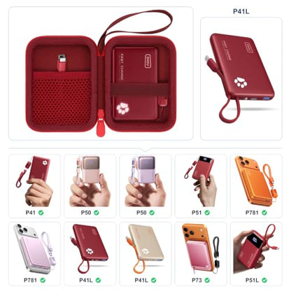 khanka Case for INIU Ultra Mini 10000mAh 45W Fast Charging Power Bank,Red - color: red