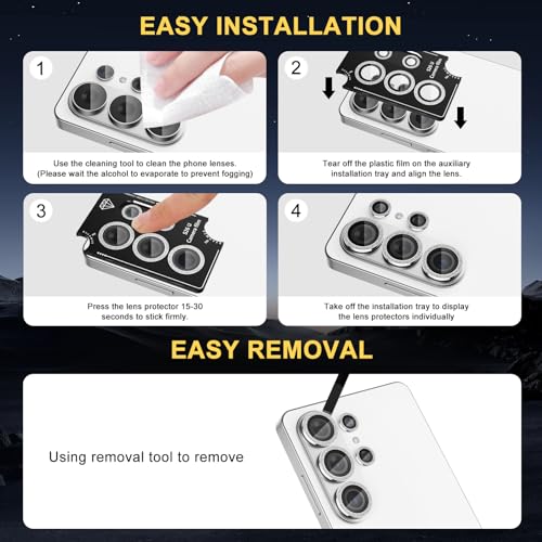 Camera Lens Protector for Samsung Galaxy S26 Ultra, Diamond Silver - color: Diamond Silver