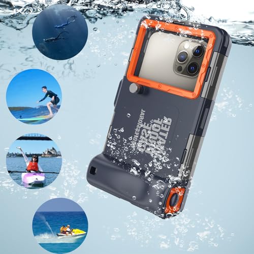 2026 Underwater Snorkeling Diving Phone Case for Phone 17/16/15/14/13/12Pro Max/Galaxy S26/S25/S24/S23.(50ft/15m) Professional Scuba Dive Waterproof Case Underwater Photo Video（Blue） - color: Blue