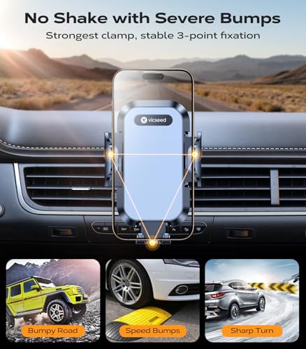 VICSEED 2026 Upgraded Ultra Stable Car Phone Holder Vent Mount Accessories - color: Gray
