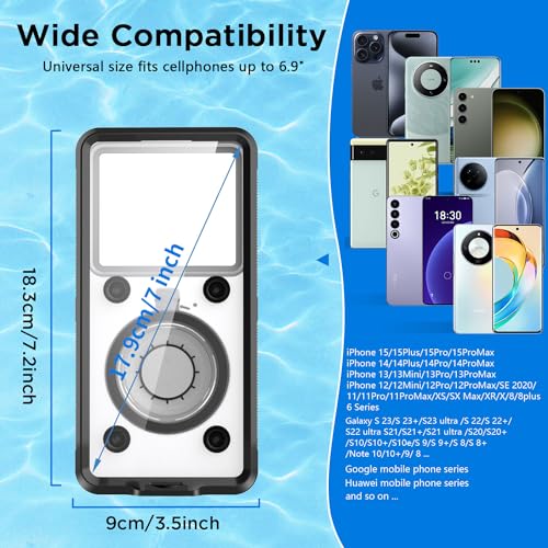 AICase Waterproof Phone Case,Universal Self-Check Function Underwater Pouch Dry Bag Beach Travel Essentials Tech Gadgets for iPhone 15 14 13 11 12/Samsung S24/LG,Google/Xiaomi/Motorola - color: Universal Self-Check Waterproof