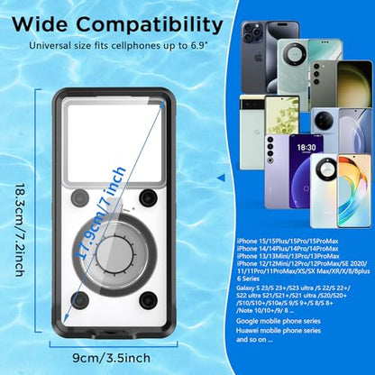 AICase Waterproof Phone Case,Universal Self-Check Function Underwater Pouch Dry Bag Beach Travel Essentials Tech Gadgets for iPhone 15 14 13 11 12/Samsung S24/LG,Google/Xiaomi/Motorola - color: Universal Self-Check Waterproof