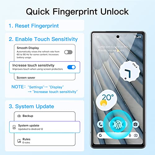 JETech Screen Protector for Google Pixel 7a, 2+2 Pack - size: Pixel 7a