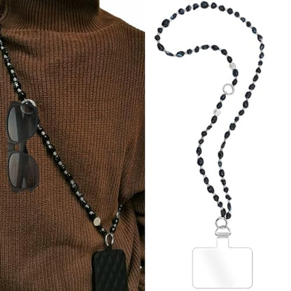 Phone Crossbody Strap, 2in1 Wrist Charm&Shoulder Lanyard,3Ways Usage free to Assembly and Disassembly Phone Strap with Tether Patches for Most Phones Bag Purse (M) - color: M