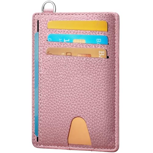 Mayski Slim Wallet, Credit Card Holder for Women, Minimalist Front Pocket RFID Blocking Card Cases, Small Wallet Women Men(Litchi Pink) - color: Litchi Pink