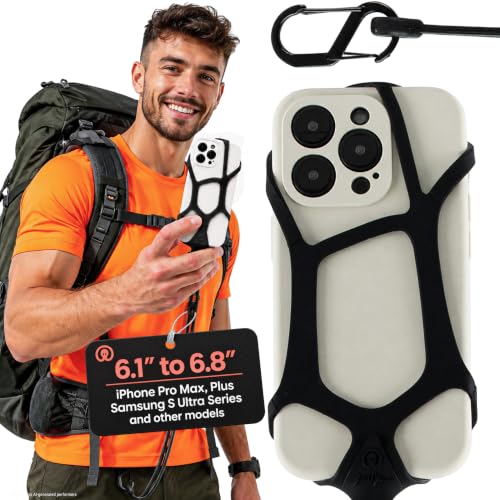 Pulpo Safety Cell Phone Lanyard, Phone Wrist Strap, Black, 6.1" to 6.8" - color: Black, size: Large 6.1-6.8"