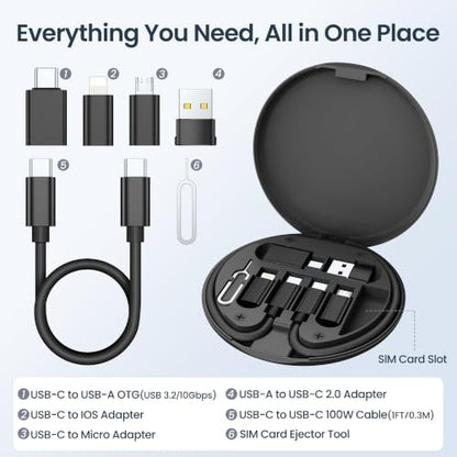 Elebase USB C Charger Adapter Kit with 1Ft 100W Cable for iPhone 18 Pro Max - color: Black