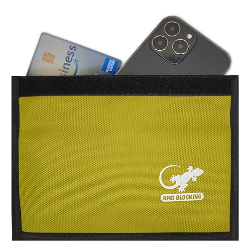 Faraday Bag Anti-Tracking GPS RFID Car Key Signal Blocker Wallet Shielding Pouch Protective Case for Cell Phone Car Key FOB, Data Privacy, Electronic Device Security (YELLOW - NYLON) - color: YELLOW - NYLON