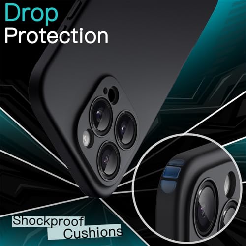 JETech Slim Case for iPhone 16 Pro, Black Titanium | Camera Lens Protection, Soft TPU Design, Matte Finish, Shockproof Protection - color: Black, size: iPhone 16 Pro