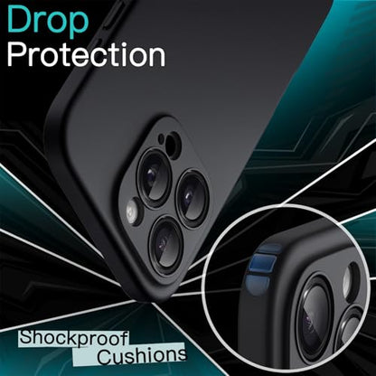 JETech Slim Case for iPhone 16 Pro, Black Titanium | Camera Lens Protection, Soft TPU Design, Matte Finish, Shockproof Protection - color: Black, size: iPhone 16 Pro