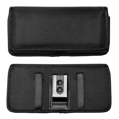 Nylon Cellphone Holster for iPhone 12/13/14/15/16 Pro Max/Plus, Samsung Galaxy A04S A13 A14 A15 A16 S23 S24 S25 Plus, Horizontal Case Canvas Card Slot Pouch with Belt Clip/Loops, Black - size: Medium
