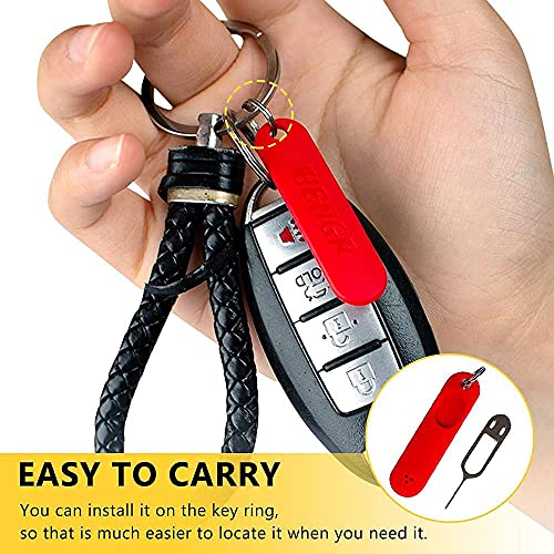 6Pcs SIM Card Removal Tool-Sim Card Tray Pin Eject Removal Tool Needle Opener Ejector,with Removable Key Chain,Black+Red, 500169860A1