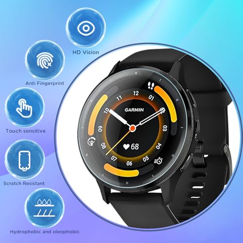 6PCS Compatible for Garmin Venu 3 45mm Smartwatch Screen Protector Clear，HD Anti-scratch Soft TPU [Not Glass] with Ultra-thin Protector For Venu 3 Protective Film 45mm - size: Garmin venu 3 45mm