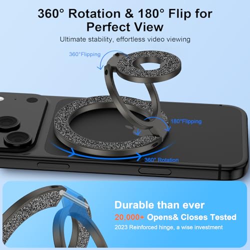 MagSafe Phone Grip Magnetic Finger Holder for Samsung Galaxy S26 S25 Ultra - color: Black