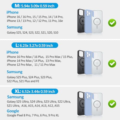 Cell Phone Holster with Card Holder Pouch Belt Clip Men for iPhone 17 Air 16 15 14 13 12 11 Pro Max Plus Samsung Galaxy S25 S24 S23 S22 Plus FE, L-Blue - color: Blue, size: L