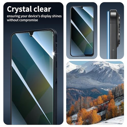 Privacy Screen Protector for Samsung A16/A26/A17, Anti-Spy Tempered Glass, Double Shatterproof 9H Hardness, Private Black Dark Protection, Anti-Scratch Impact Resistant Case-Friendly - 3 Pack - color: A16/A26/A17 Black