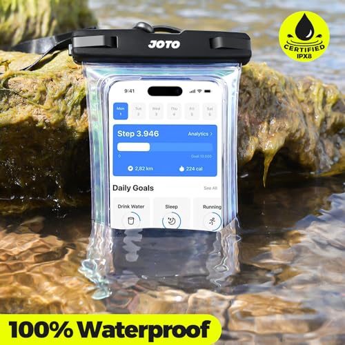 JOTO Up to 7" Universal Waterproof Phone Case for iPhone 16 15 14 13 Plus Pro Max, IPX8 Cellphone Dry Bag 12 11 Pro Max XR X 8 7 6S Plus SE, Galaxy S23 S22 S21 S20+ S20 S10 Plus Note, Pixel -Sparkle - color: Sparkle, size: 1 Pack