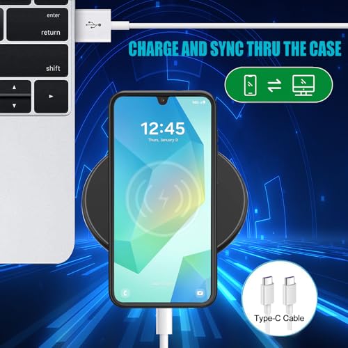 Battery Case for Galaxy A16/A17,Upgraded 10000mAh Rechargeable Portable Extended Battery Pack Supported Qi Wireless Charging Case Compatible with Galaxy A16/A17(6.7 inches) Charging Case-Black - size: Galaxy A16/A17
