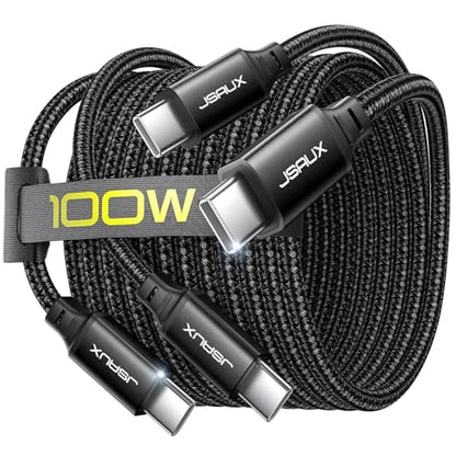 JSAUX 100W USB C to USB C Cable [2-Pack 3.3FT], PD Fast Charging, Black - color: Black, size: 3.3ft+3.3ft