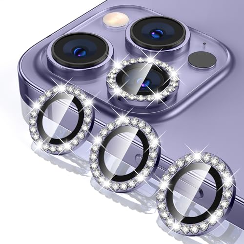 Tensea Bling Camera Lens Protector for iPhone 14 Pro/iPhone 14 Pro Max - color: B-Purple Diamond