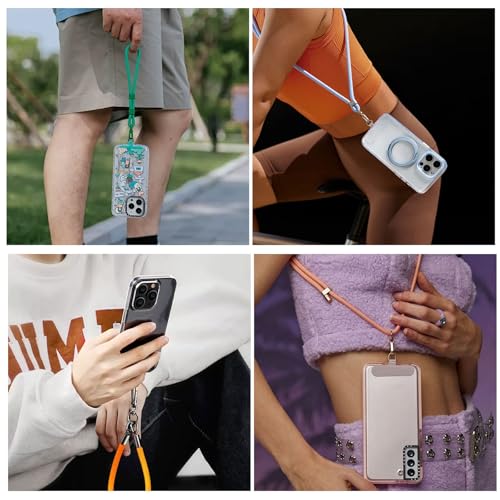 18PCS Phone Tether Tabs multi-color Universal Without Adhesive Phone Lanyard Patch Replacement Parts, nylon material Compatible with full protective case