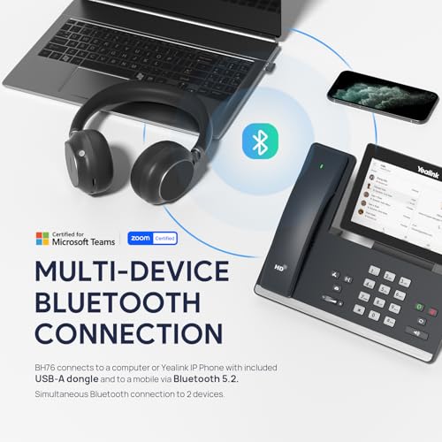 Yealink BHC76 Wireless Charging Stand for BH76 / BH76 Plus / BH72 Yealink Bluetooth Headsets, Also Works for Mobile/TWS That Supports Qi (NOT Include Headset in Package)