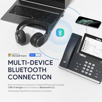 Yealink BHC76 Wireless Charging Stand for BH76 / BH76 Plus / BH72 Yealink Bluetooth Headsets, Also Works for Mobile/TWS That Supports Qi (NOT Include Headset in Package)