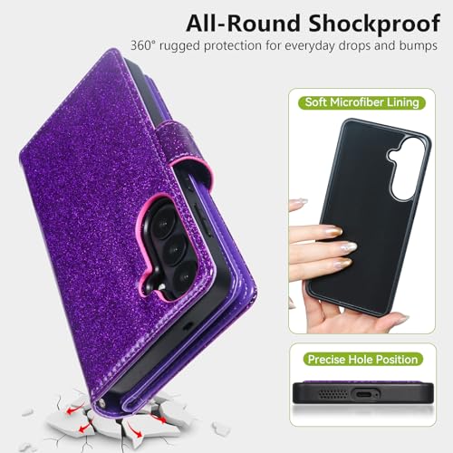 Varikke for Galaxy S26+/Plus Wallet Case Magnetic Detachable, Deep Purple - color: Dark Purple, size: Galaxy S26+/S26 Plus 6.7"