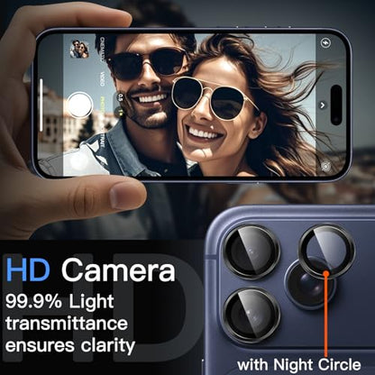 JETech Camera Lens Protector for iPhone 17 Pro/17 Pro Max, Black, 1 Set - color: Black