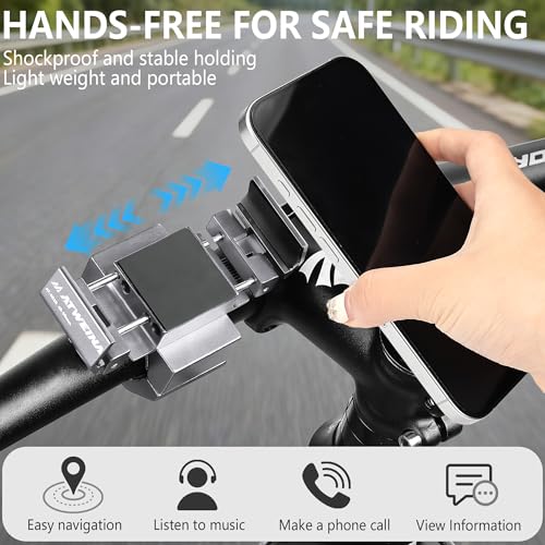 Bike Handlebar Mounts for 4.5-7.2 Phones (Silver) - color: Silver