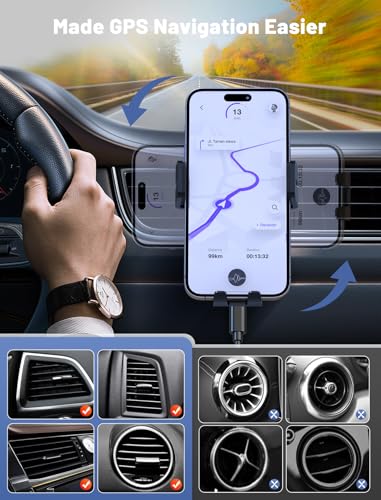 Wireless Car Charger Auto-Clamping Air Vent Car Mount 15W Fast Charging - color: Royal blue