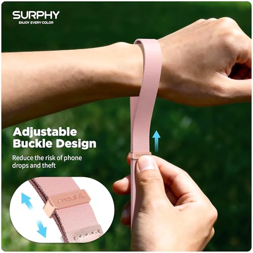 SURPHY Phone Wrist Strap, Keychain Wristlet, Wrist Lanyard with Tether Tab - color: Pink