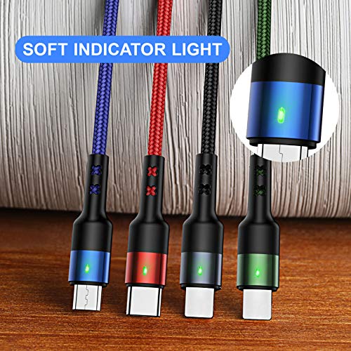 Multi Charging Cable 2Pack 4FT 4 in 1+ PD 60W USB C Multi Fast Charging Cable