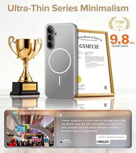 Ultra Thin Case for Samsung Galaxy S26, Silky Touch Anti-Fingerprint, Slim Hard PC Matte Cover Compatible with Mag-Safe Anti-Scratch Shockproof Protective Cases for Samsung S26 5G (Silver) - color: Silver