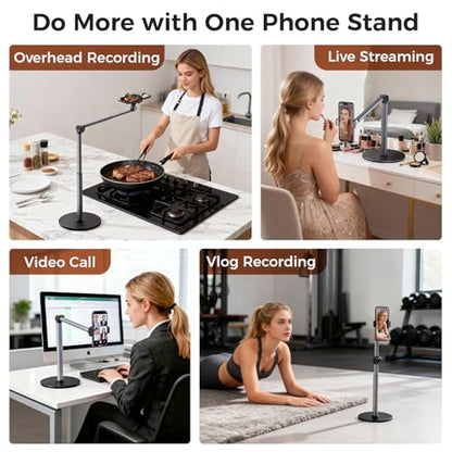 MoKo Overhead Tripod for iPhone, Heavy Duty Aluminum Overhead Phone Mount