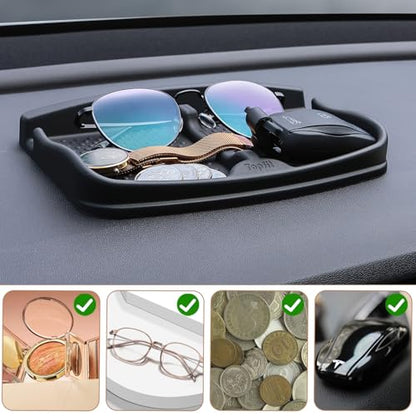 Anti-Slip Car Dash Grip Pad for Cell Phone, Keychains, Sun Glasses,Stand for Navigation Cell Phone (Black)