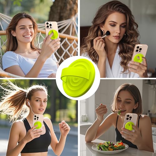 Magnetic Phone Grip for MagSafe, Silicone Ring Grip, Neon Yellow - color: Neon Yellow