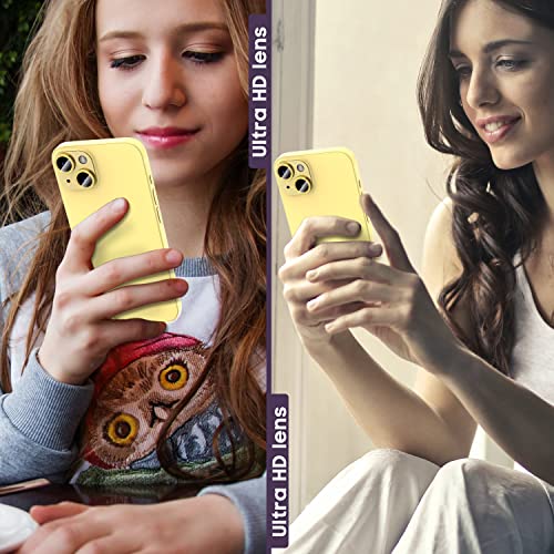 Suoman for iPhone 14 6.1 inch/iPhone 14 Plus 6.7 inch Camera Lens Protector, 9H Tempered Glass Film, [Does not Affect Night Shots] Metal Lens Protective Cover -Yellow - color: Yellow