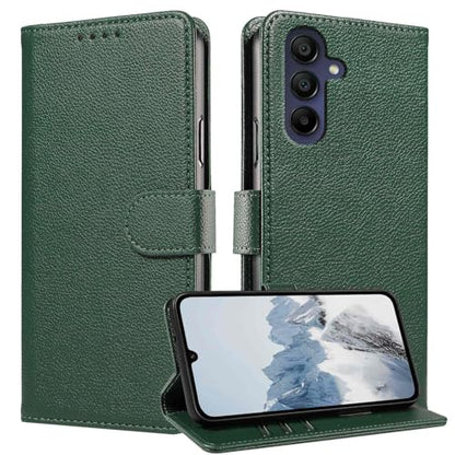 for Galaxy A17/A16 5G Phone Case Wallet RFID Blocking (Green) | Premium PU leather, card holder/cash slots, protective flip cover for Samsung Galaxy A17/A16, magnetic closure, kickstand - color: Green