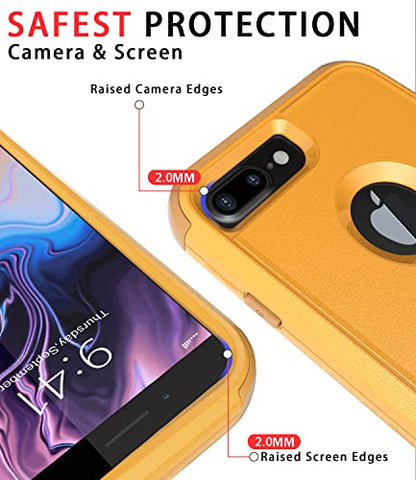 Diverbox for iPhone 8 Plus Case, iPhone 7 Plus Case [Shockproof] [Dropproof] [Dust-Proof],Heavy Duty Protection Phone Case Cover for Apple iPhone 8 Plus & 7 Plus (Yellow) - color: Yellow