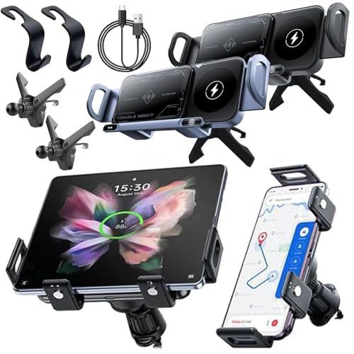 2024 High Intelligent Mobile Phone/Pad Holder, Shockproof Air Vent Wireless Car Charger Fast Charging Holder for All Smart Phones (2Pcs-Mix) - color: 2Pcs-Mix